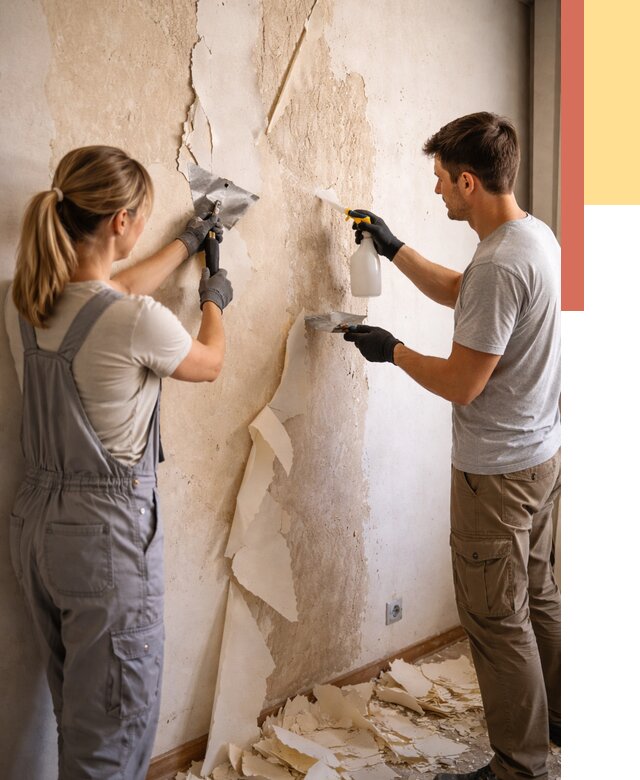 Снятие старых обоев в Ефремове от 5379 руб. под ключ недорого | ОТДЕЛОЧНИК-Фрм