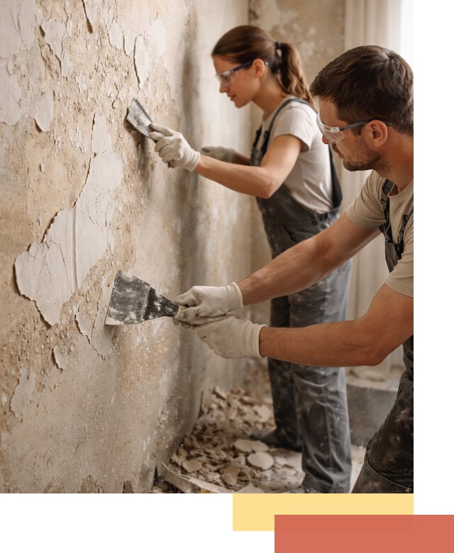 Снятие старой шпаклевки и подготовка поверхностей в Ефремове