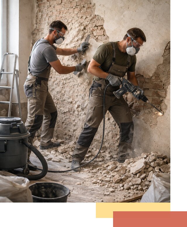 Демонтаж штукатурки со стен в Ефремове быстро и аккуратно
