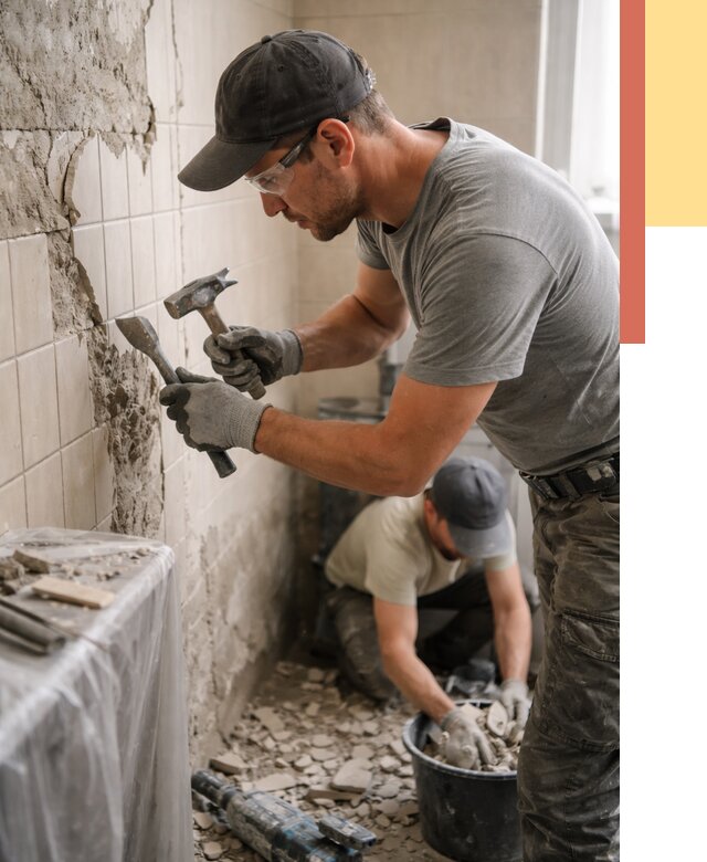 Демонтаж плитки со стен в Ефремове от 871 руб. — быстро и недорого | ОТДЕЛОЧНИК-Фрм