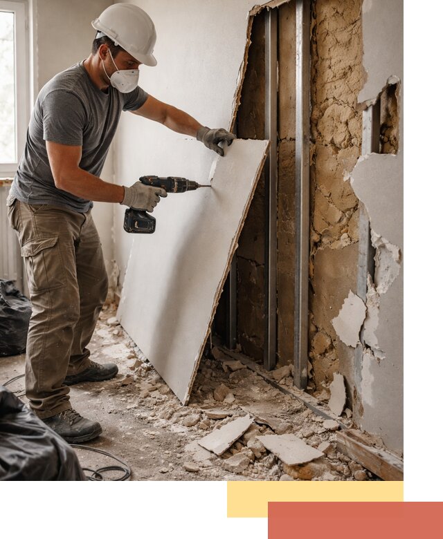 Демонтаж гипсокартона со стен в Ефремове качественно и быстро