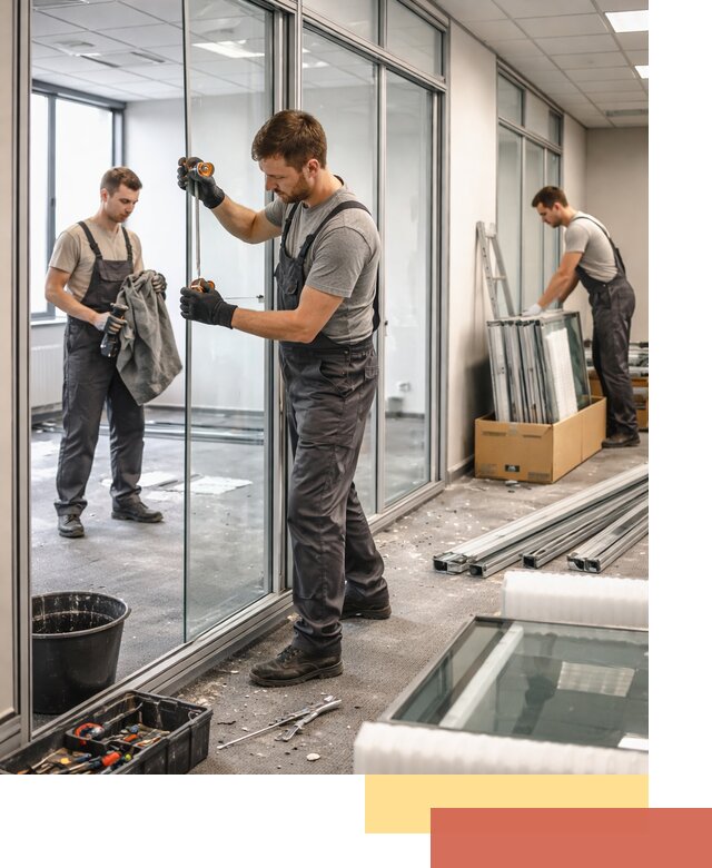 Демонтаж стеклянных перегородок в Ефремове быстро и безопасно