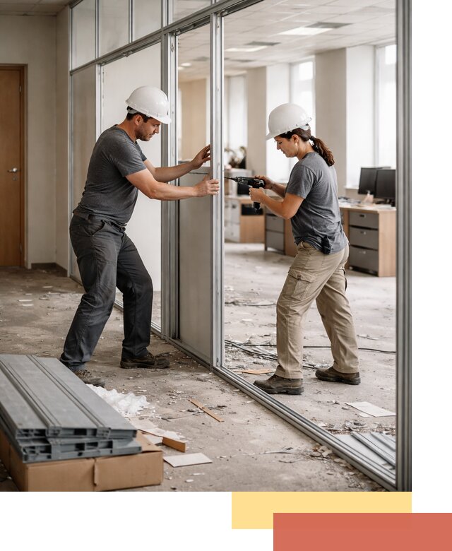 Демонтаж алюминиевых перегородок в Ефремове быстро и аккуратно