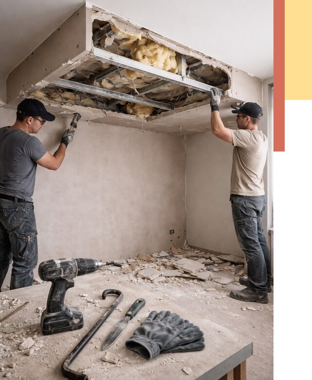 Демонтаж короба из гипсокартона в Ефремове от 1557 руб. — быстро и недорого | ОТДЕЛОЧНИК-Фрм