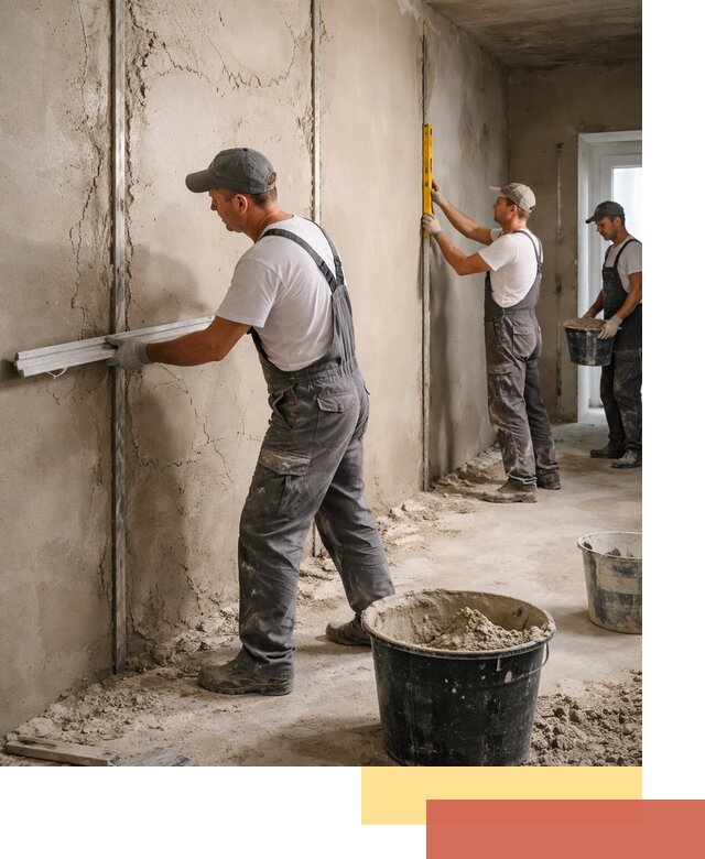 Штукатурка стен по маякам в Ефремове — точная и ровная поверхность