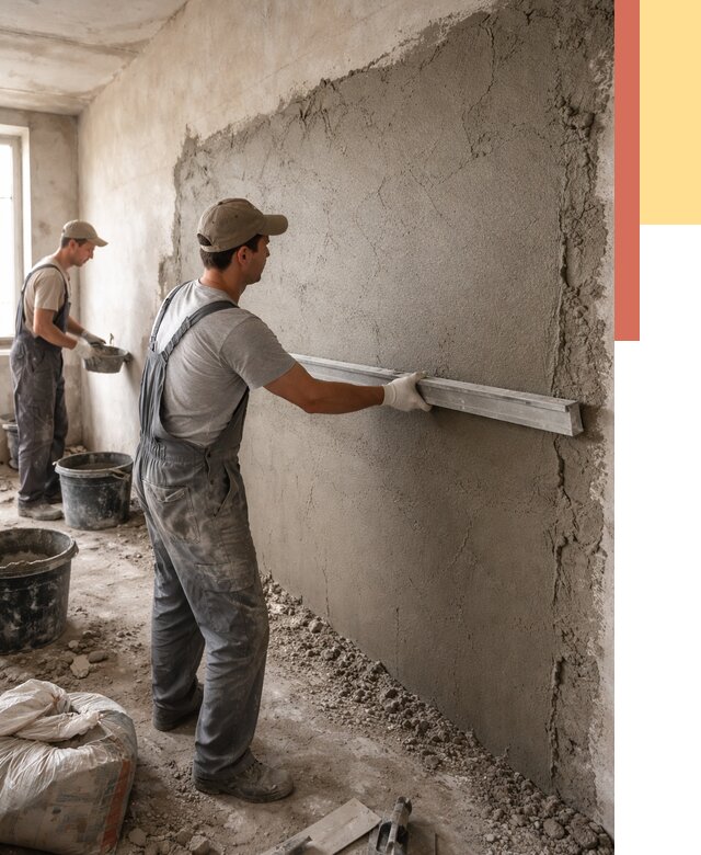 Цементная штукатурка стен в Ефремове от 4610 руб/м2 — быстро и недорого | ОТДЕЛОЧНИК-Фрм