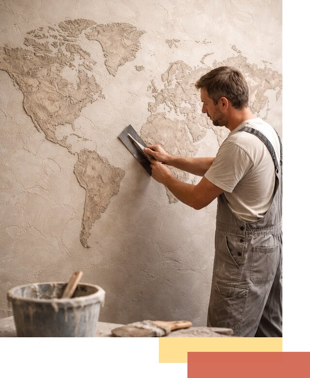 Декоративная штукатурка «Карта мира» под ключ в Ефремове