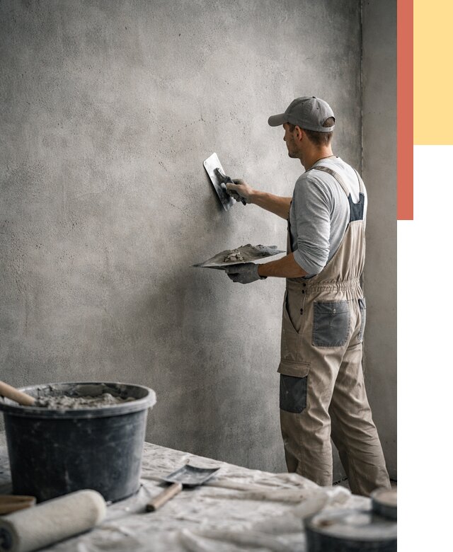 Декоративная штукатурка под бетон в Ефремове от 2561 руб./м² — нанесение под ключ | ОТДЕЛОЧНИК-Фрм