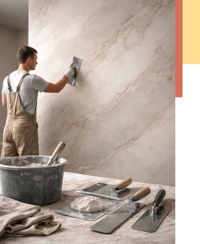 Декоративная штукатурка под мрамор в Ефремове от 2869 руб./м² — быстро и недорого | ОТДЕЛОЧНИК-Фрм