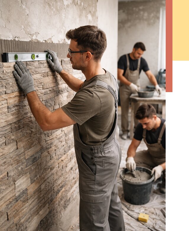 Монтаж искусственного камня в Ефремове от 4610 руб. под ключ | ОТДЕЛОЧНИК-Фрм