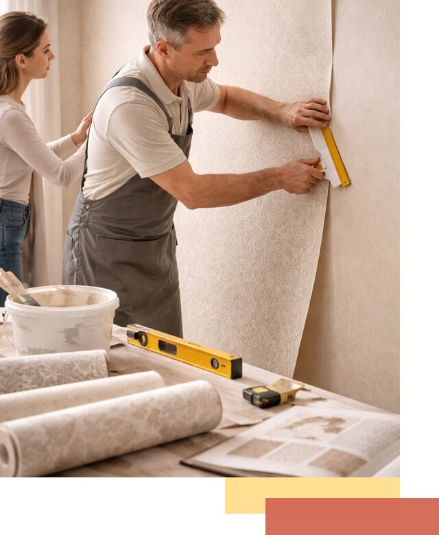 Поклейка обоев с подбором рисунка в Ефремове