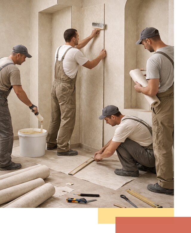 Поклейка обоев на сложные стены и неровные поверхности в Ефремове