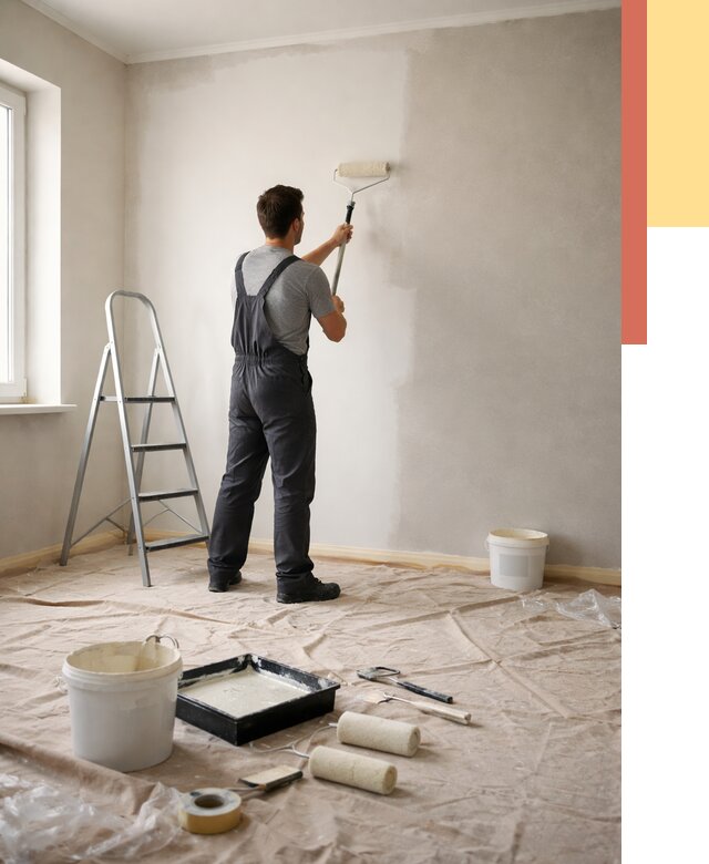 Покраска стен моющейся краской в Ефремове от 359 руб./м² — быстро и недорого | ОТДЕЛОЧНИК-Фрм