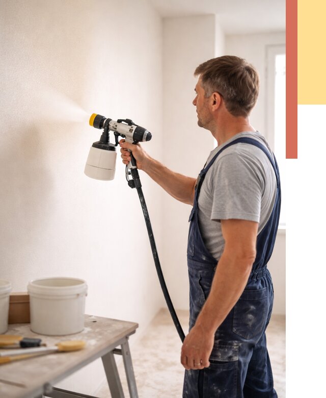 Покраска стен краскопультом в Ефремове от 7684 руб. — механизированная покраска | ОТДЕЛОЧНИК-Фрм