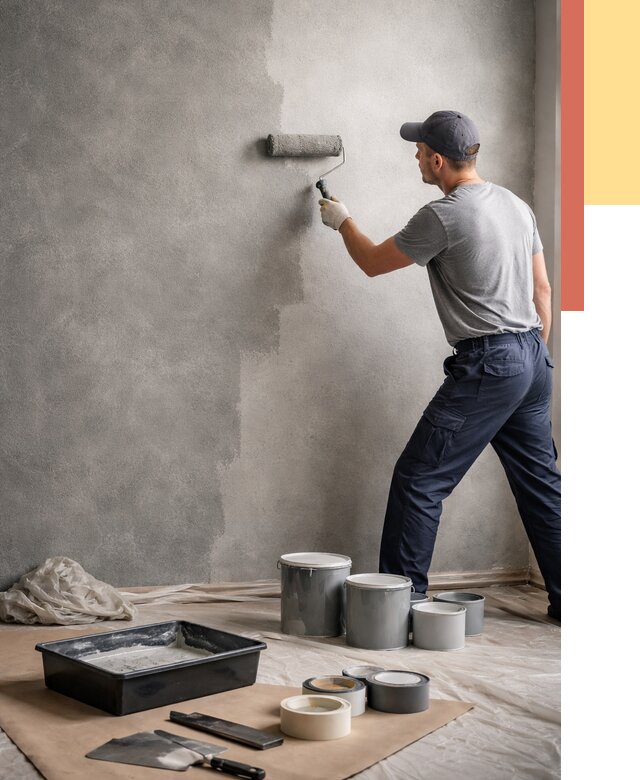 Покраска стен под бетон в Ефремове от 666 руб. за м2 — быстро и недорого | ОТДЕЛОЧНИК-Фрм