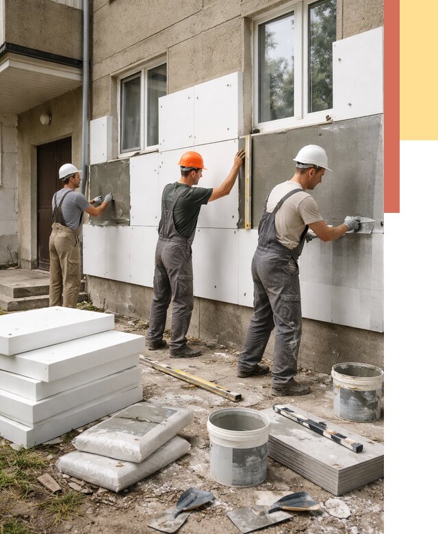 Утепление стен пенопластом в Ефремове от 1793 руб. — недорого и под ключ | ОТДЕЛОЧНИК-Фрм