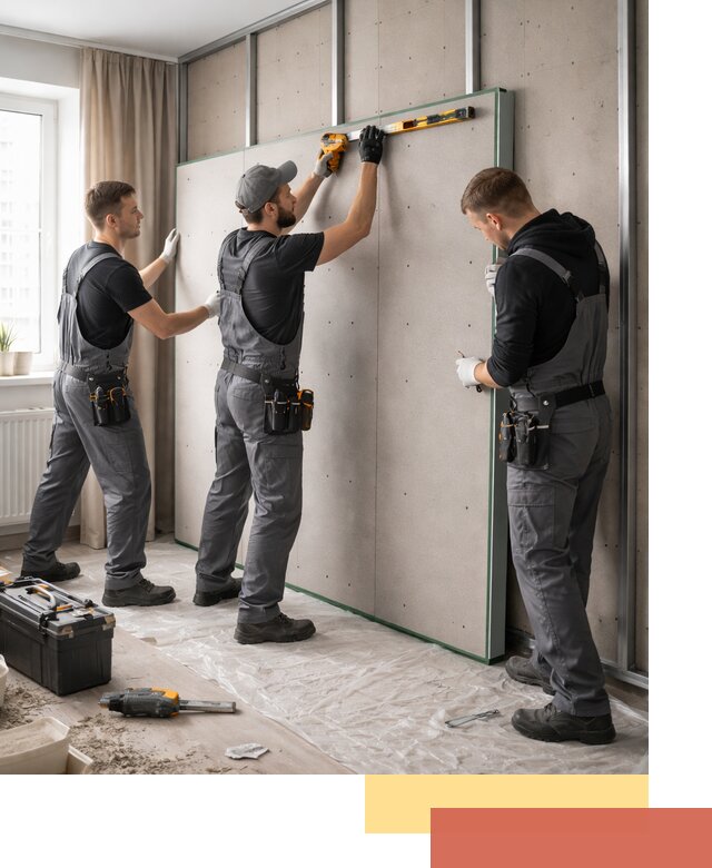 Шумоизоляция стен панелями ЗИПС в Ефремове для жилых и коммерческих помещений