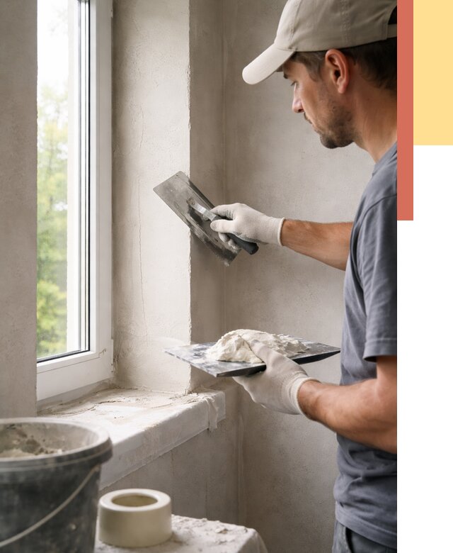 Штукатурка откосов в Ефремове от 4610 руб/м² — услуги и выравнивание под ключ | ОТДЕЛОЧНИК-Фрм