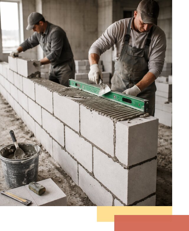 Кладка перегородок из газобетона в Ефремове быстро и качественно