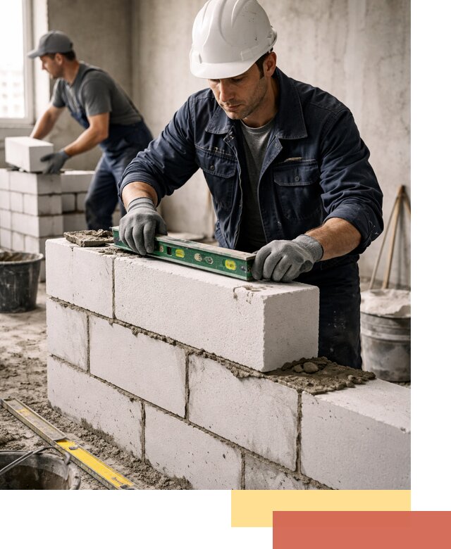 Кладка перегородок из пеноблока под ключ в Ефремове