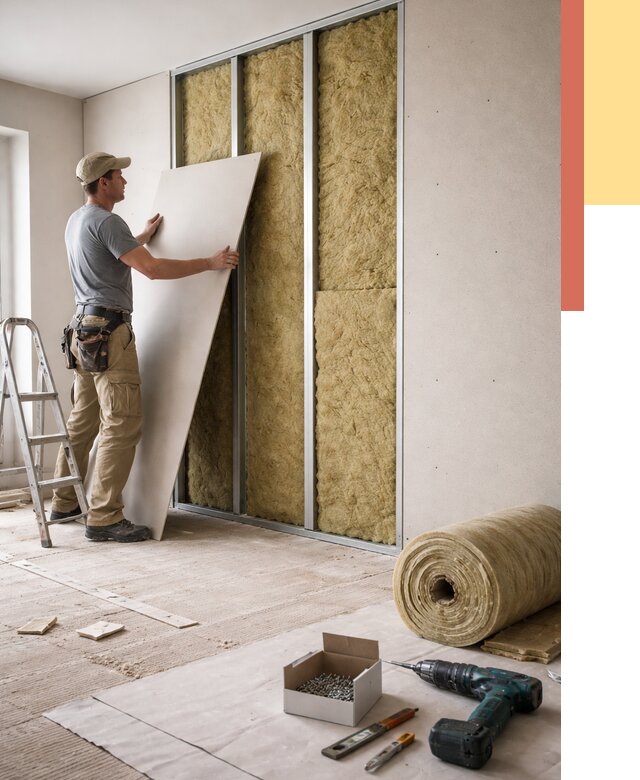 Перегородка из гипсокартона с шумоизоляцией в Ефремове от 3196 руб. | ОТДЕЛОЧНИК-Фрм