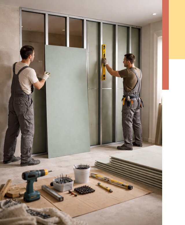 Перегородка из влагостойкого гипсокартона в Ефремове от 4918 руб. — монтаж под ключ | ОТДЕЛОЧНИК-Фрм