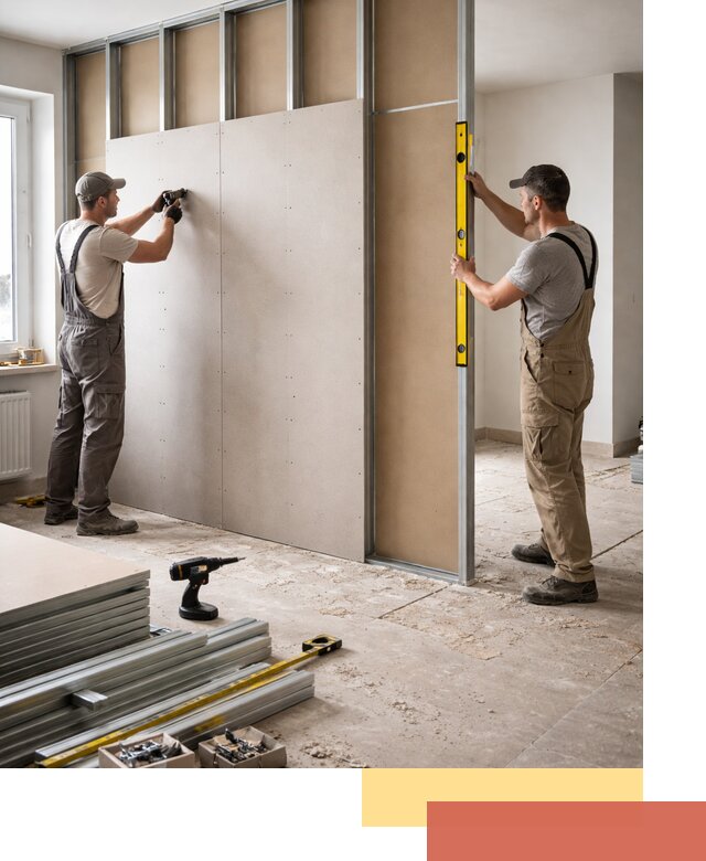 Зонирующая перегородка из гипсокартона под ключ в Ефремове