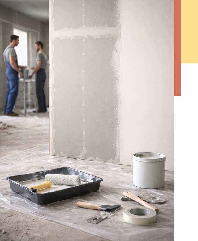 Покраска перегородок из гипсокартона в Ефремове от 4610 руб. под ключ | ОТДЕЛОЧНИК-Фрм