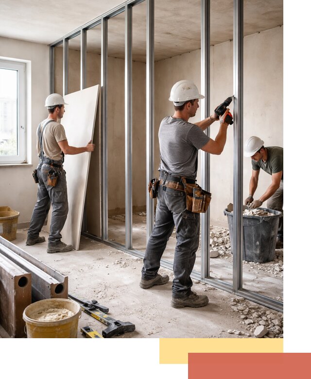 Перенос гипсокартонной перегородки в Ефремове профессионально и быстро