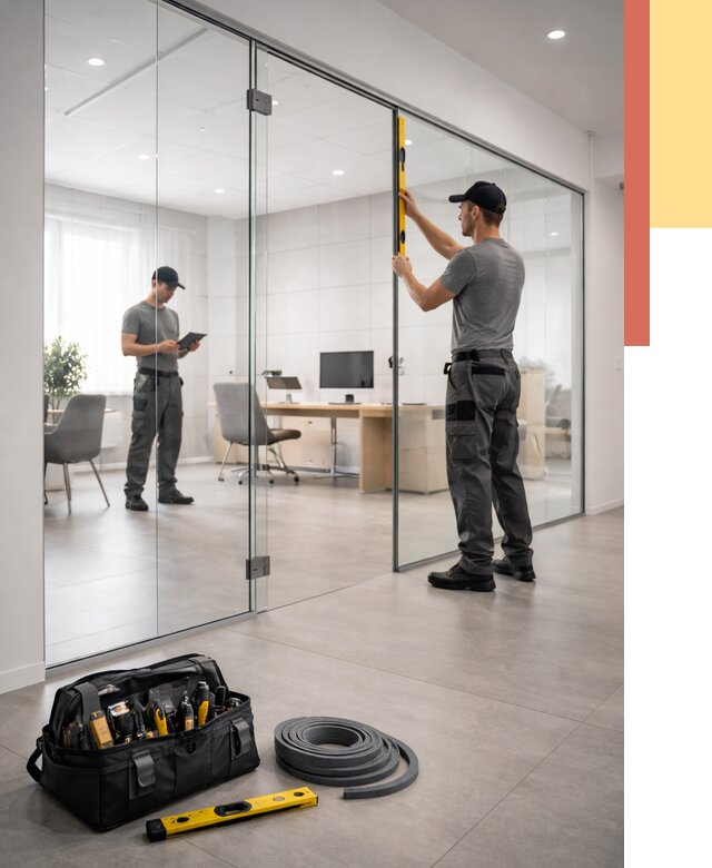 Цельностеклянные перегородки под ключ в Ефремове от 9733 руб. — монтаж и цены | ОТДЕЛОЧНИК-Фрм