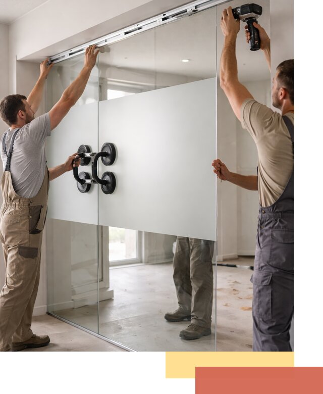 Матовые стеклянные перегородки под ключ в Ефремове