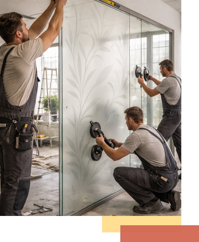 Стеклянные перегородки с рисунком на заказ в Ефремове