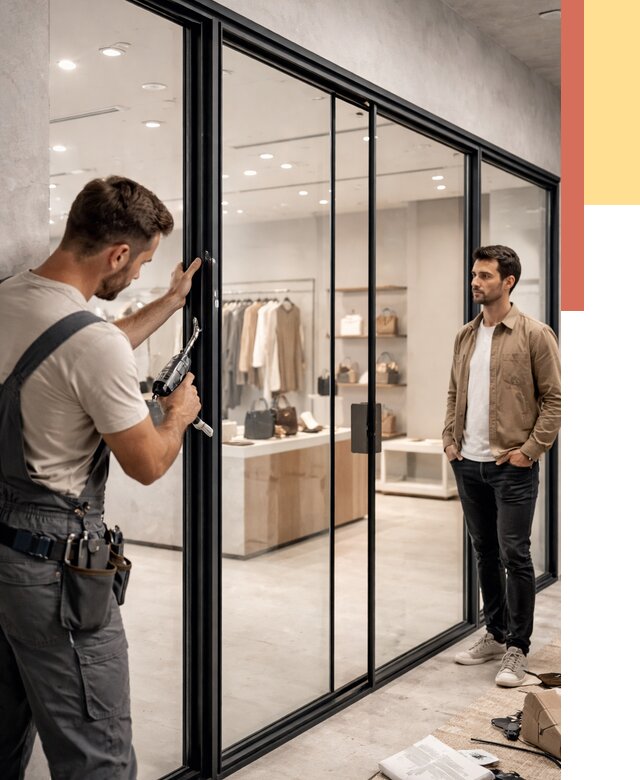 Стеклянные перегородки для магазинов в Ефремове от 8401 руб. под ключ | ОТДЕЛОЧНИК-Фрм