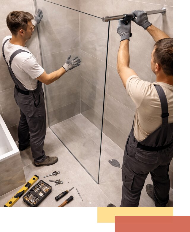 Стеклянные перегородки для душа в Ефремове — изготовление и монтаж