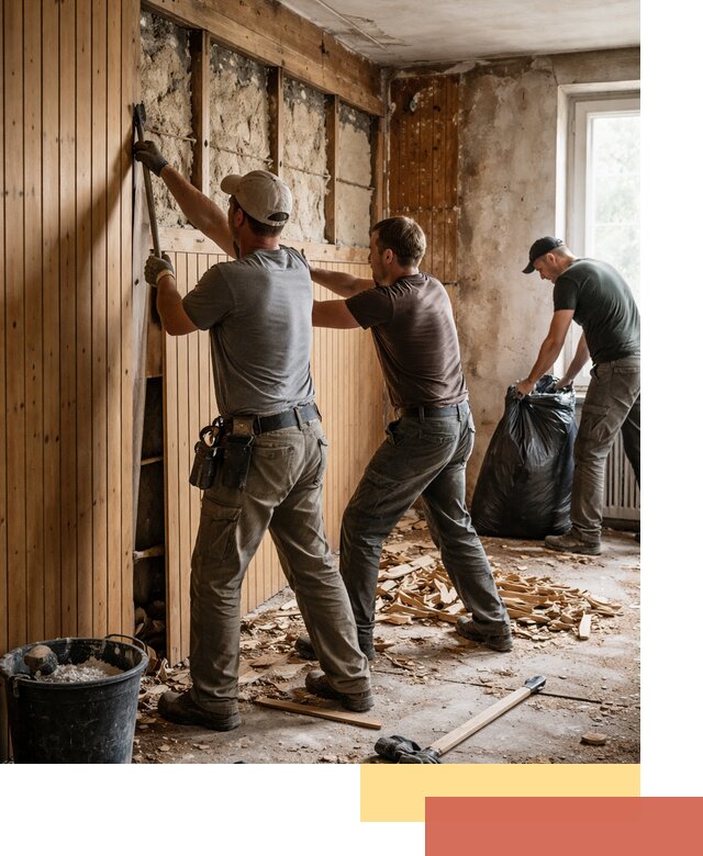 Демонтаж вагонки и вывоз материалов в Ефремове