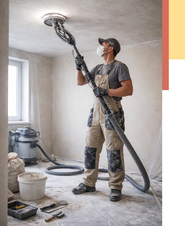 Шлифовка потолка в Ефремове от 3586 руб. — услуги шлифования потолка | ОТДЕЛОЧНИК-Фрм