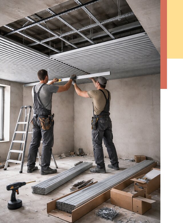 Монтаж реечного потолка в Ефремове от 4610 руб. под ключ | ОТДЕЛОЧНИК-Фрм