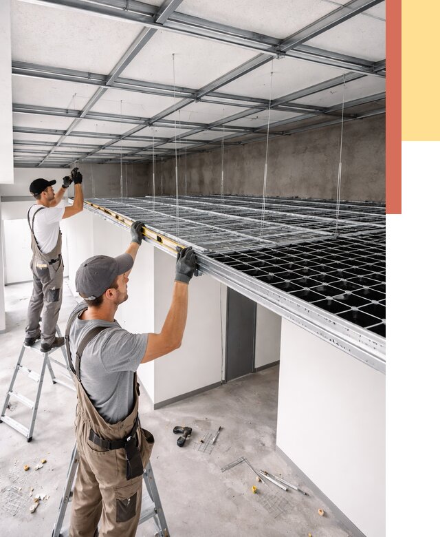 Монтаж потолка грильято в Ефремове от 461 руб./м² — быстрая сборка под ключ | ОТДЕЛОЧНИК-Фрм