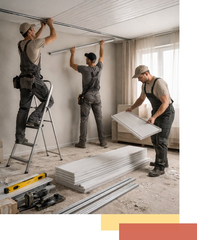 Монтаж потолка из ПВХ панелей в Ефремове оперативно и качественно