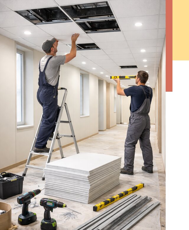 Ремонт потолка Армстронг в Ефремове от 4610 руб. — быстро и недорого | ОТДЕЛОЧНИК-Фрм