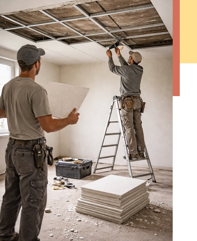 Замена плит подвесного потолка в Ефремове от 1793 руб. быстро и недорого | ОТДЕЛОЧНИК-Фрм
