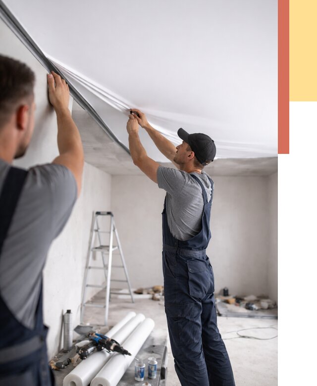 Монтаж матового натяжного потолка в Ефремове от 4610 руб./м² — быстро и недорого | ОТДЕЛОЧНИК-Фрм