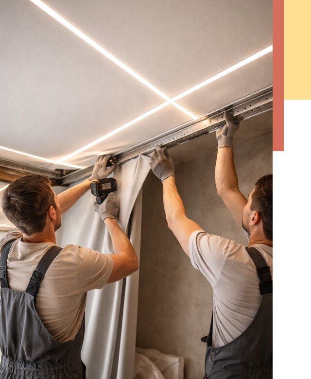 Монтаж натяжного потолка со световыми линиями в Ефремове от 1229 руб. | ОТДЕЛОЧНИК-Фрм