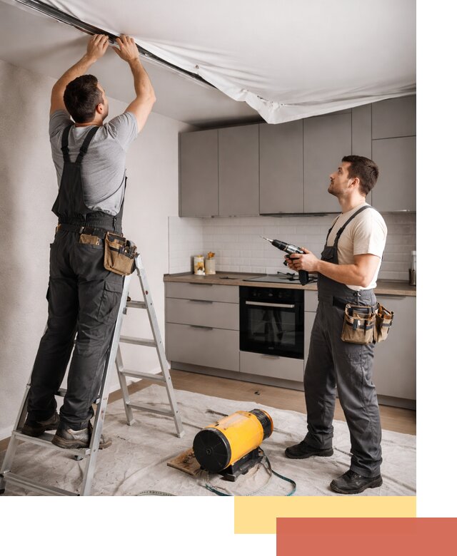 Монтаж натяжного потолка на кухне в Ефремове