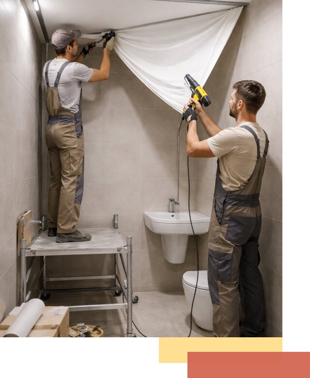 Монтаж натяжного потолка в санузле в Ефремове