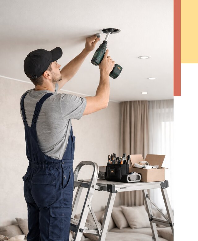 Установка и монтаж точечных светильников в натяжной потолок в Ефремове от 1844 руб. | ОТДЕЛОЧНИК-Фрм