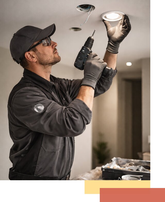 Установка точечных светильников в натяжной потолок в Ефремове