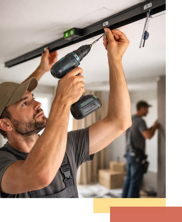 Установка трековых светильников в натяжной потолок в Ефремове