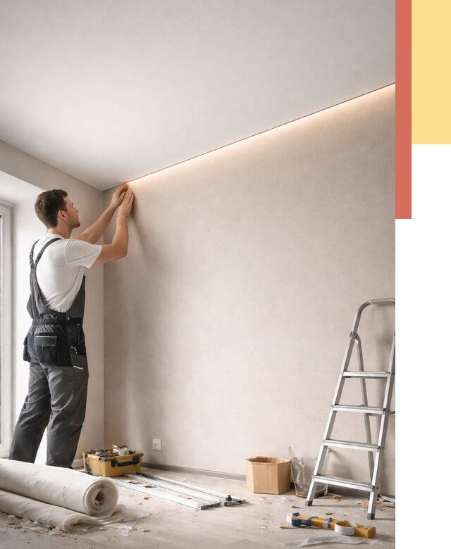 Теневые натяжные потолки в Ефремове от 8401 руб. под ключ | ОТДЕЛОЧНИК-Фрм