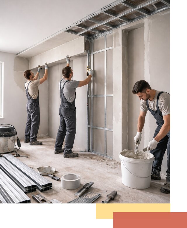 Монтаж потолка из гипсокартона с нишей в Ефремове